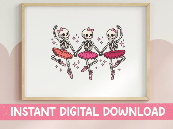 Download Three Skeleton Ballerinas Dance Design - Dance Collection