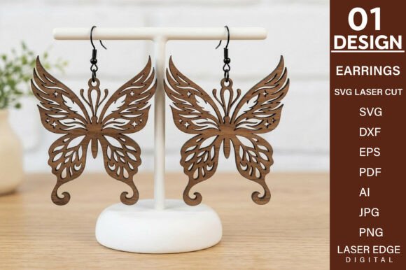 Download Butterfly Earrings Laser Cut SVG - Premium Resources