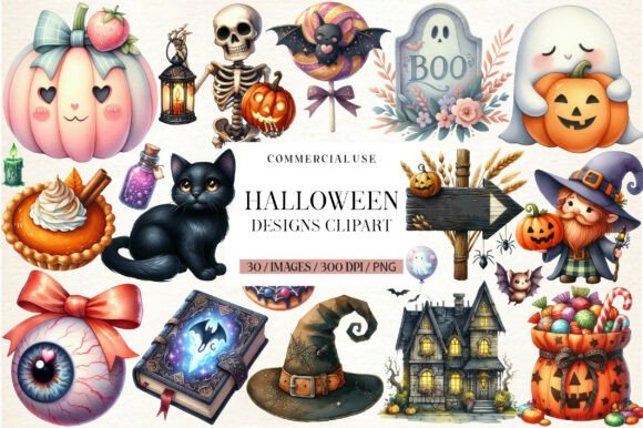 Download Halloween Designs Clipart Bundle - Halloween designs clipart Collection