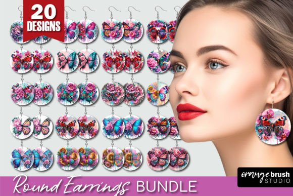 Download Floral Butterfly Earrings PNG Bundle - Butterfly earrings png Collection