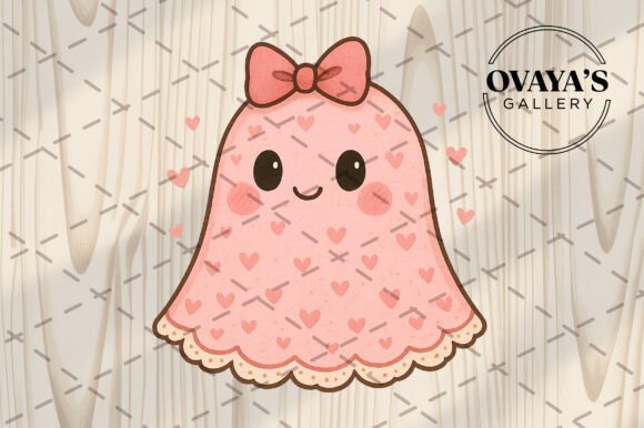 Download Kawaii Pink Ghost Illustration - Premium Resources