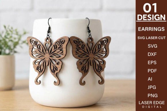 Download Butterfly Earrings Laser Cut SVG - Premium Resources