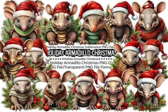 Download Holiday Armadillo Christmas Sublimation - Holiday Collection