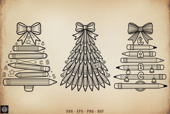Download Teacher Pencil Christmas Tree SVG Bundle - Svg bundle Collection