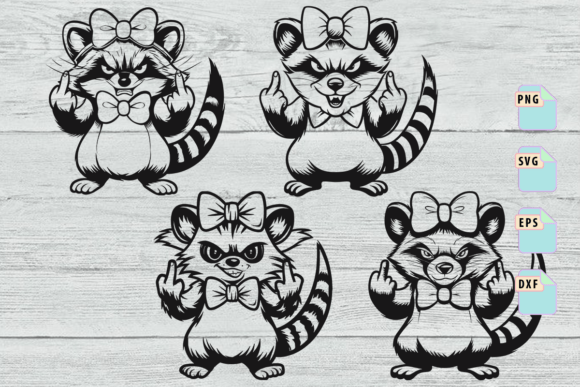 Download Cute Raccon Middle Finger SVG Bundle - Svg bundle Collection